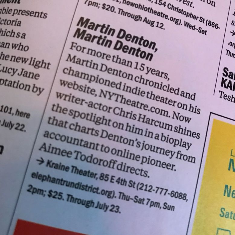 MDMD Time Out Listing